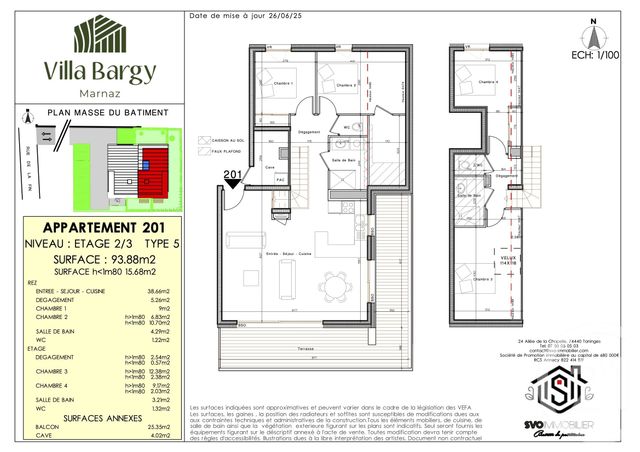 Appartement T5 à vendre - 5 pièces - 93.88 m2 - MARNAZ - 74 - RHONE-ALPES - Century 21 Vilminot Immobilier