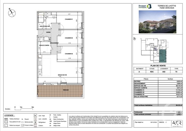 Appartement F4 à vendre - 4 pièces - 84.32 m2 - VERCHAIX - 74 - RHONE-ALPES - Century 21 Vilminot Immobilier