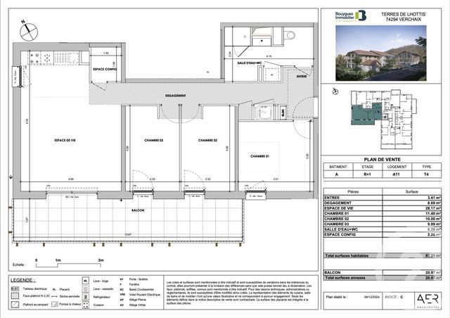 Appartement F4 à vendre - 4 pièces - 82.21 m2 - VERCHAIX - 74 - RHONE-ALPES - Century 21 Vilminot Immobilier