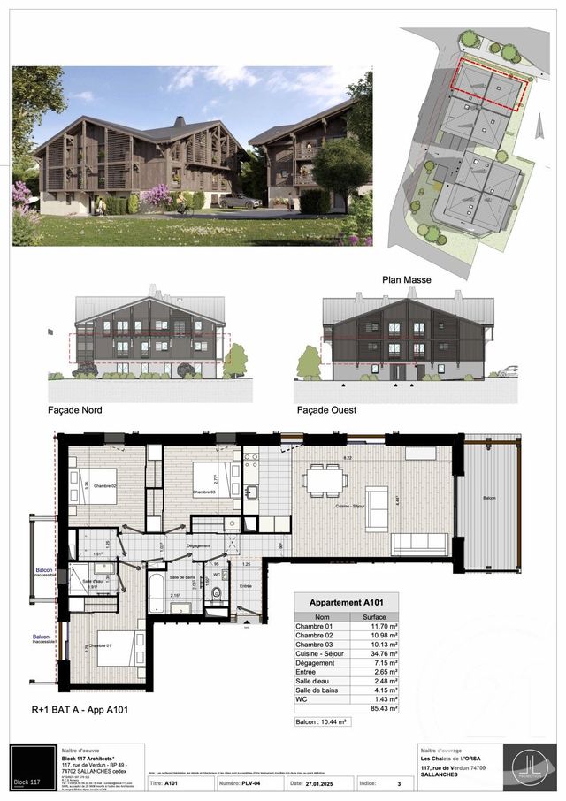 Appartement F4 à vendre - 4 pièces - 85.43 m2 - MORILLON - 74 - RHONE-ALPES - Century 21 Vilminot Immobilier