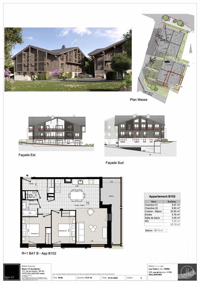 Appartement F3 à vendre - 3 pièces - 62.19 m2 - MORILLON - 74 - RHONE-ALPES - Century 21 Vilminot Immobilier